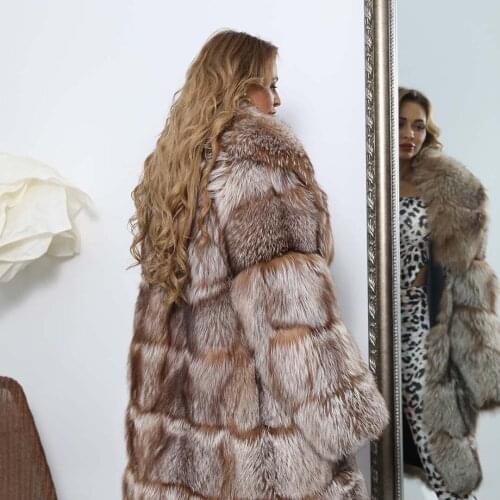 Shawl Collar Fox Fur Coat Winter High Quality Warm Silver Fox Women Outwear Custom Made Xxxxxl