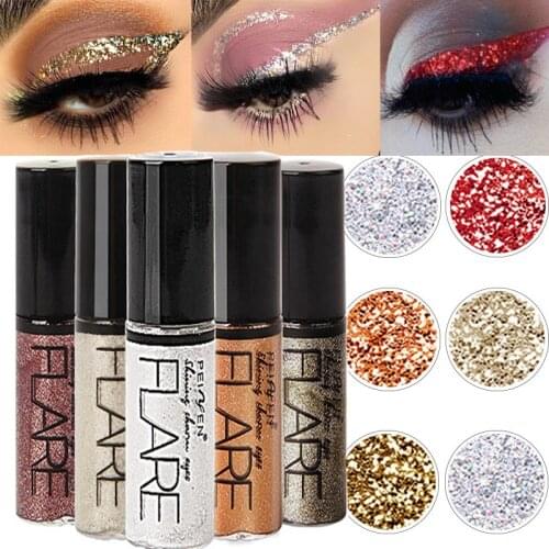 Liquid Glitter Eyeliner Shiny Glitter Pigment Silver Rose Gold Color Waterproof Lasting Women Eye Pigment Makeup Cosmetic