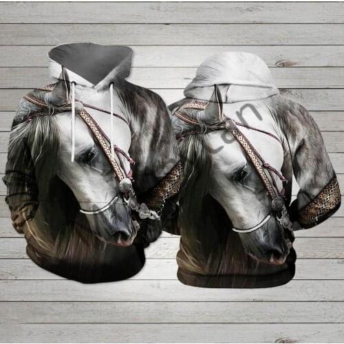 Animal Horse Art Unisex Colorful Casual Harajuku Hoodie 3D Full Print Men Women Streetwear / Sportswear / Sweatshirt /Jacket S-1