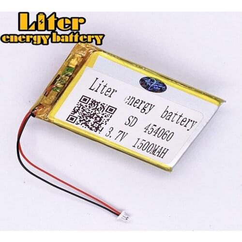 1.0MM 2pin connector 3.7 V 454060 1500mah mah MP3 MP4 MP5 small toys polymer rechargeable lipo battery