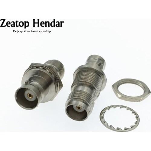 10Pcs Brass BNC Female Jack to TNC Female Plug Panel Mount Chassis Socket RF Connector