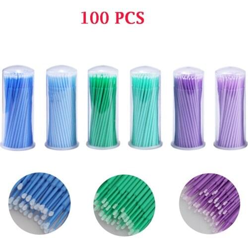 100pcs/lot Micro Brushes Make Up Eyelash Extension Disposable Eye Lash Glue Cleaning Brushes Free Applicator Sticks Makeup Tools