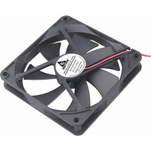2 Pcs Gdstime 140mm x 25mm 14cm DC 12 Volts Dual Ball Computer Case Brushless Cooler Cooling Fan 12V 140x140x25mm 2Pin 14025B