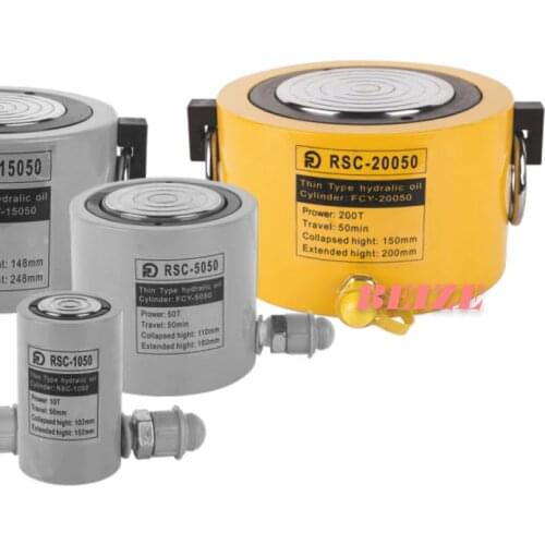 200 Ton Short Type Hydraulic Cylinder RSC-20050 Hydraulic Jack Stroke 50mm Need To Be Used with Hydraulic Pumps CP-700-2
