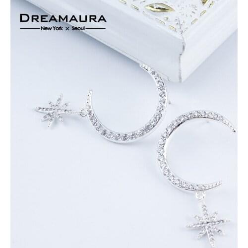 2021 New Style Hot Selling Star Hoop Earrings With Cubic Zircon Stones Exaggerated For Women Party Jewelry