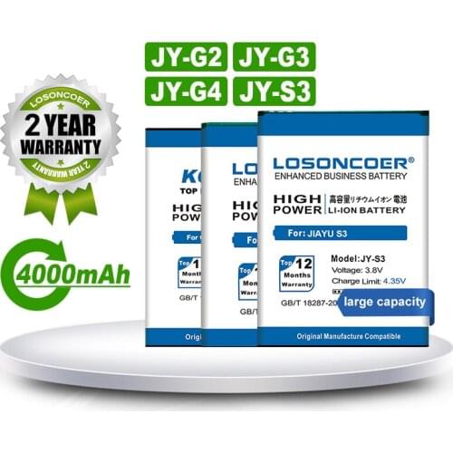 4000mAh JY-S3 Battery for JIAYU S3 Battery JY-G4 For Jiayu G4 G4S G4c G4T JY-G2 JY-F1 F1 F1W G2 G2S G2F JY-G3 G3 G3S G3C G3T