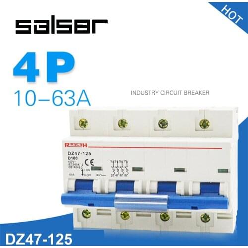 Atmosphere Air Switch DZ47-125 4P Small-sized Circuit Breaker Household Switch D Type 80a 100a 125a