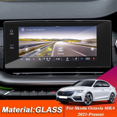 Car Styling GPS Navigation Screen Glass Protect Film Sticker For Skoda Octavia MK4 2020-Present Dashboard Film InternalAccessory