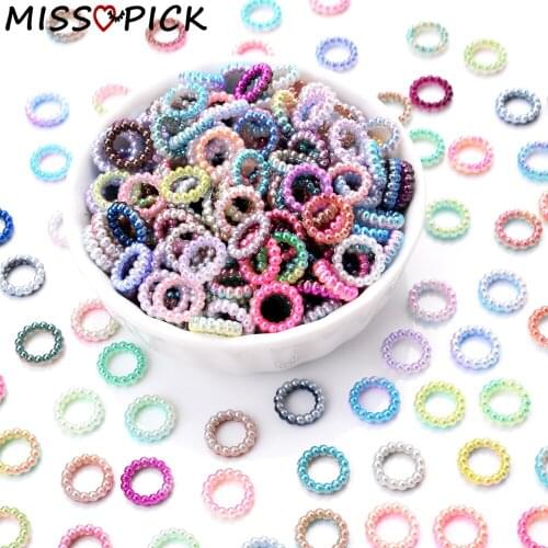 100pcs 10mm Gradient Color Round Plastic ABS Hollow Imitation Pearl Beads For DIY Jewelry Making Handmade Bracelet Accessories
