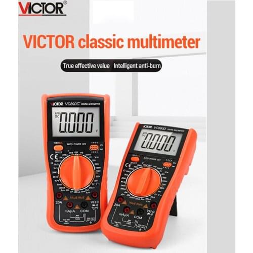 VICTOR VC890Cplus/VC890D Digital Multimeter True RMS Capacitor Ammeter 200uF 20A AC DC Voltage Current Capacitance Tester Meter