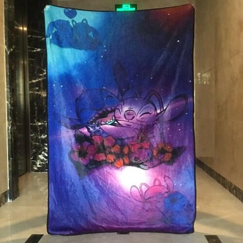 Disney Lilo & Stitch Flower Anime Figures Cartoon Product Cosplay Accessories Blanket Warm Home Bed Winter Gifts