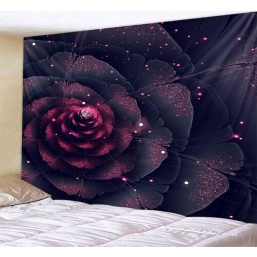 Fractal Flower Mandala Tapestry Colorful Abstract Bohemian Wall Hanging Psychedelic Witchcraft Hippie Home Decor Big Tapestry