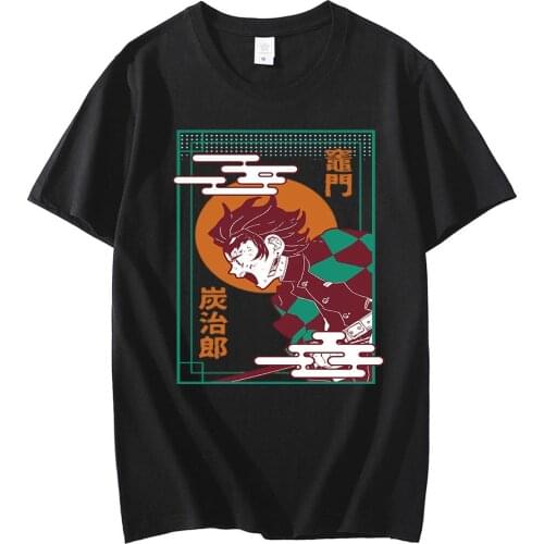 Demon Slayer Kimetsu No Yaiba Anime T Shirt Tanjirou Nezuko Shinobu Funny Print Ullzang Vintage Graphic T-shirt Korean Top Tees