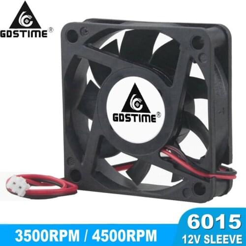 Gdstime 6015 12V 2 Pin 60mm 6cm Brushless DC Cooling Fan 60x60x15mm for Computer PC Case