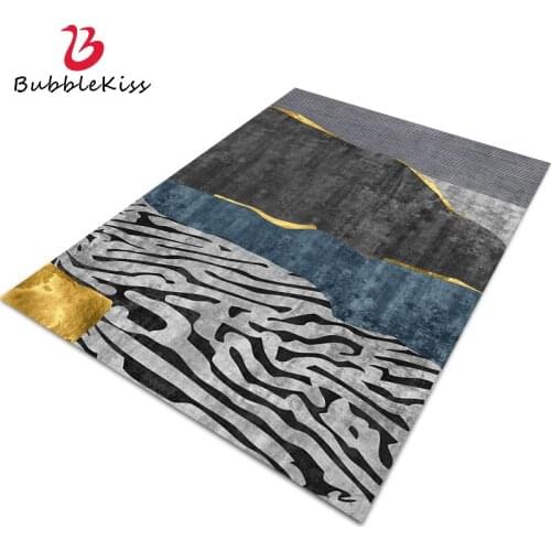 Bubble Kiss Blue Carpets For Living Room Modern Style Loop Velvet Rug Fashion Geometric Pattern Floor Mats Bedroom Anti Slip Pad