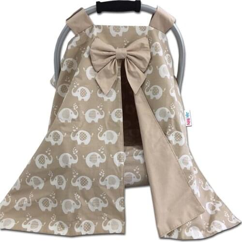 Jaju Baby Mink Elephant Patterned Stroller Cover and Inner Sheet