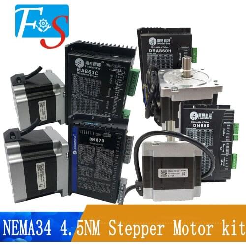CNC router kit Original Leadshine NEMA34 4.5NM 86CM345 stepper motor+DM870/DM860/MA860C/DMA860H stepper motor driver