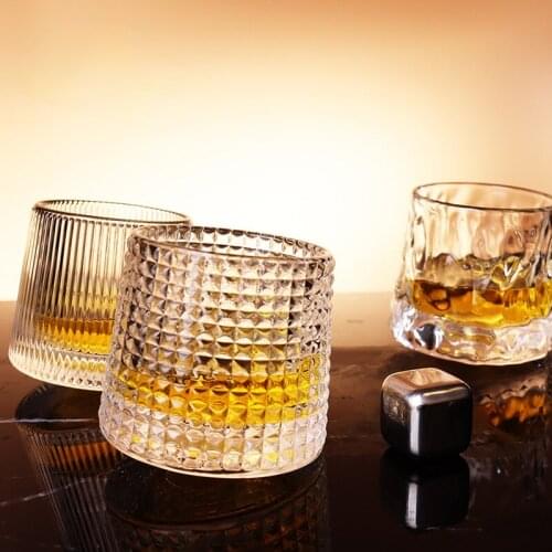 150-200ml Creative Tumbler Wine Cup Rotating Decompression Whiskey Vodka Sake Cup Family Bar Festival Shaking Wine Set