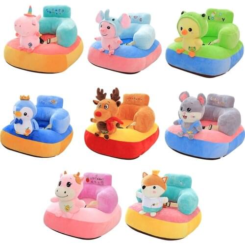 Cute Cartoon Baby Sofa Support Seat Cover Learn to Sit Feeding Chair Soft Seat Plush Toys Toddler Nest Puff