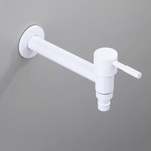 Outdoor Faucet Garden Mixer Black/White Washing Machine Faucet Wall Bathroom Mop Tap Toilet Single Cold Bibcock Faucet Long