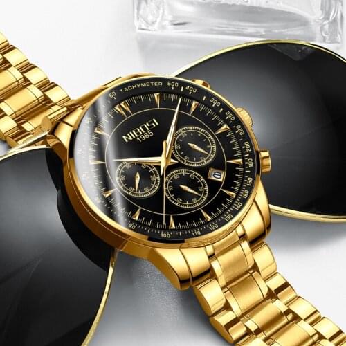 NIBOSI Luxury Brand 2019 Men Watches Casual Date Business Quartz Watch Waterproof Full Steel Relogio Masculino Male Clock