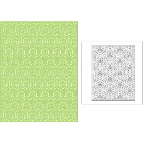 New 2021 Spotty Hexagon Armor Panel Metal Cutting Dies for DIY Scrapbooking and Card Making Background Embossing Craft No Stamps