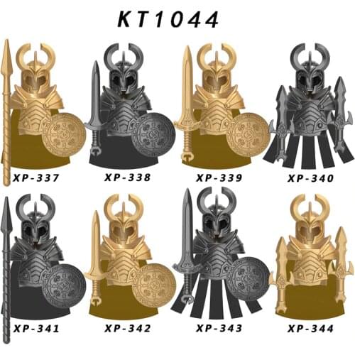 Single KT1044 Medieval Knight Asgard Soldier weapons Action Figures Accessories Armor Helmets Building Blocks Toys For Children