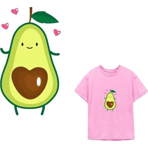 Iron on transfers for clothing iron on heat transfer Avocado Fruit stickers thermocollant parches adhesive for clothes stripes