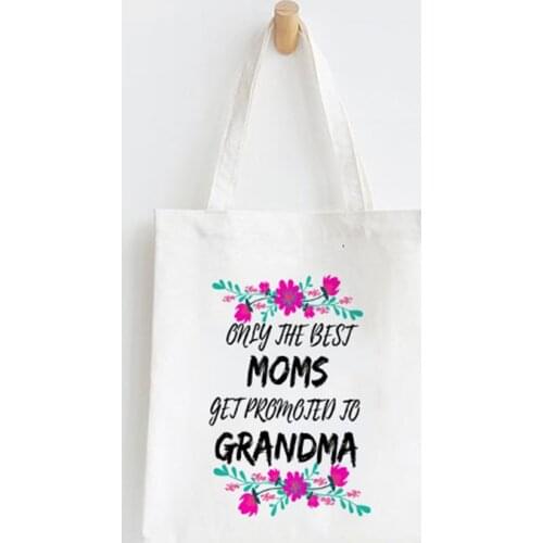 Grandma Gift Canvas Tote Bags Shopping Bag Shoulder Shopper Bags Lady Handbag Large Capacity Tote Hand Bags New Arrival