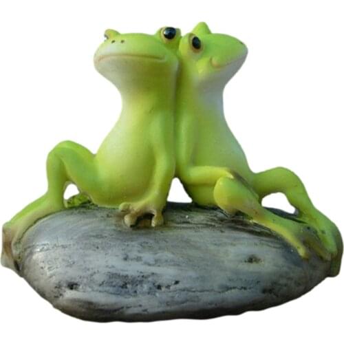 Resin Frog Statue Durable Cute Desktop Innovative Micro Landscape Cute Decoration Home Office Ornaments Frog Shape Decor Tool