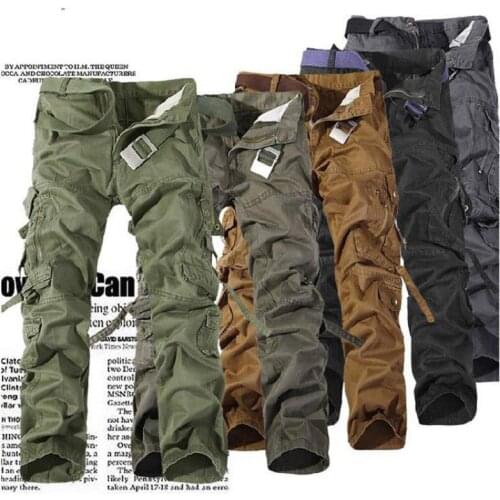 Causal Pockets Design Outdoor Cotton Mens Cargo Pants Mens Fashion Overalls Men Jeans Pants Tactical Pants