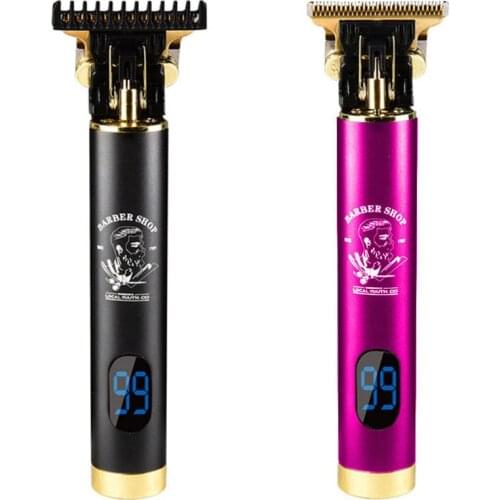 Professional hair trimmer barber corded powerful moter LCD hair clipper electric beard men carbon steel blade electric haircut