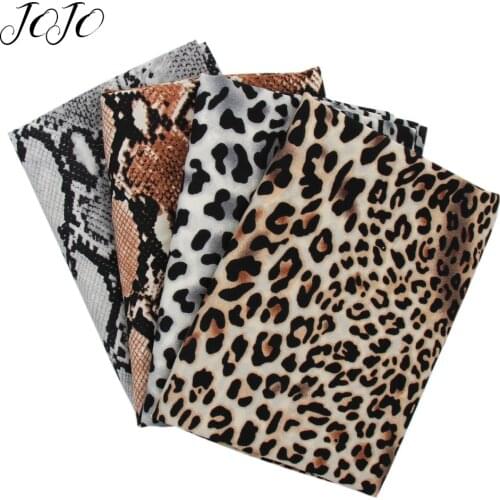 JOJO BOWS 45*145cm Chiffon Cloth Fabric Snake Leopard Print Sheet For Needlework Home Textile DIY Craft Supplies Party Decor