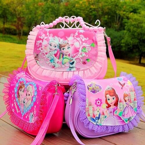 Disney Frozen 2 Cute Portable Messenger Bag Anime Figures Sofia Elsa Anna Dolls Cartoon Handbag Princess Bag for Girls Gifts
