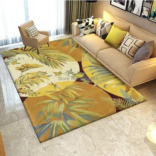 Modern Sunset Dusk Leaves Flowers Bedroom Living Room Door Mats Non-slip Bedside Carpet Floor Mats