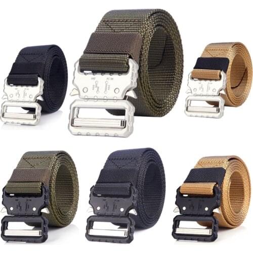 Sport Casual Belt Military Tactical Nylon Metal Buckle Cinturon Homme Jeans Canvas Belt Men Waist Strap Hunting Accessories
