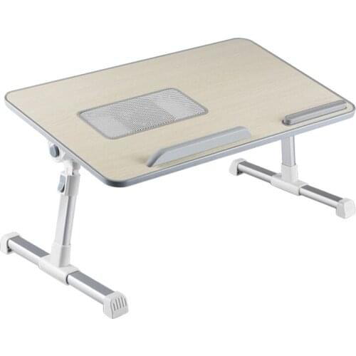Foldable Laptop Desk Multi-Angle Adjustment Liftable Portable Bed Desk Laptop Study Desk with USB Cooling Fan