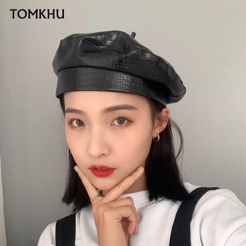 TOMKHU Women's Leather Hats
