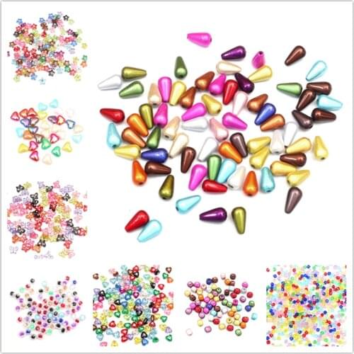 50-500Pcs 5-15mm Various Shape Mixed Acrylic Beads Loose Bead Woman Men Jewellery Making DIY Bracelet Necklace Jewelry Finding