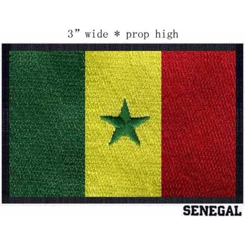 SENEGAL embroidery flag patch 3" wide art/river woods/label embroidery flag patch