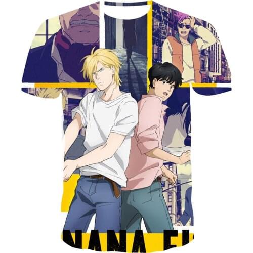 Funny Japan Anime Banana Fish T Shirt Men Manga Unisex Streetwear T-shirt Casual Short Sleeve Tshirt Boys Hip Hop Top Tees Male