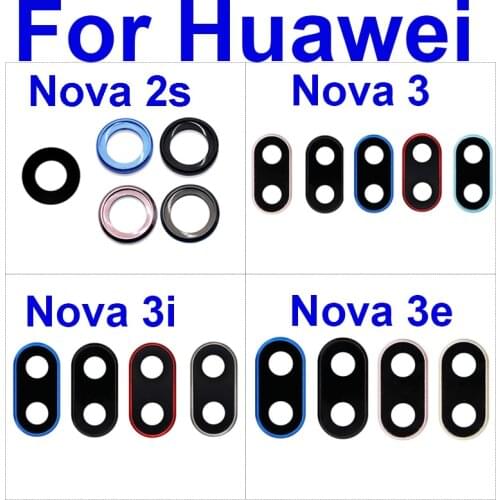 Back Camera Glass Lens Cover For Huawei Nova 2s 3 3e 3i Rear Camera Holder With Glass Lens Cover Frame Repair Replacement