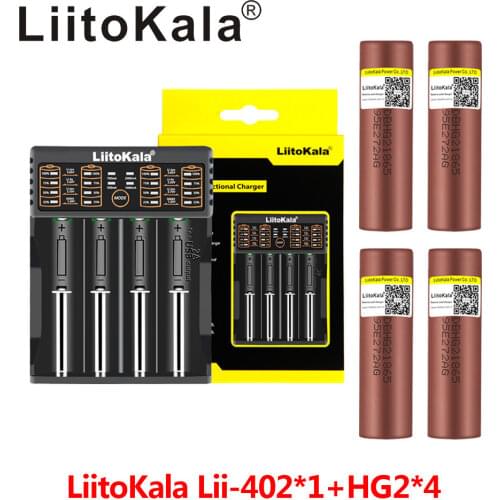 Hot LiitoKala Lii-100 battery charger+ LiitoKala HG2 new original 18650 lithium battery 3.7 V 3000 mAh Rechargeable batteries