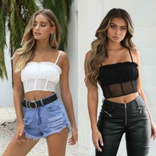 Meihuida Womens Casual Tank Tops Women Sleeveless See Through Shirts Camis Crop Tops Summer Fashion Clothes Beach Wear