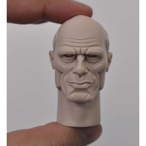 1/6 Comic Style Saxon Gangster Old Man Head Sculpture Unpainted Model for 12 inch action figure