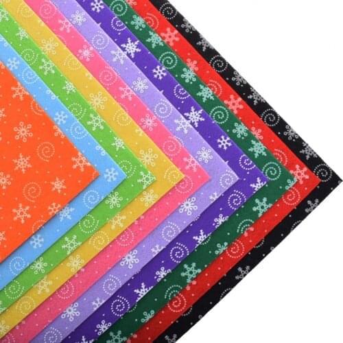1mm Polyester Felt Fabric Cloth DIY Handmade Sewing Hometextile Dolls Bag Nonwoven Felt 10Pcs/Pack Colors Christmas Snow 30x30cm