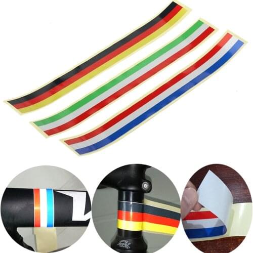 1Pc Bicycle Frame Decoration Sticker 3-Colors Flag Tap Reflective DIY MTB Bike Modified Sticker Cycling Frame Sticker