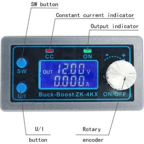 1Pcs ZK-4KX CNC DC DC Buck Boost Converter CC CV 0.5-30V 4A Supply For Solar Regulated Adjustable Battery Power Gray Chargi L7I0
