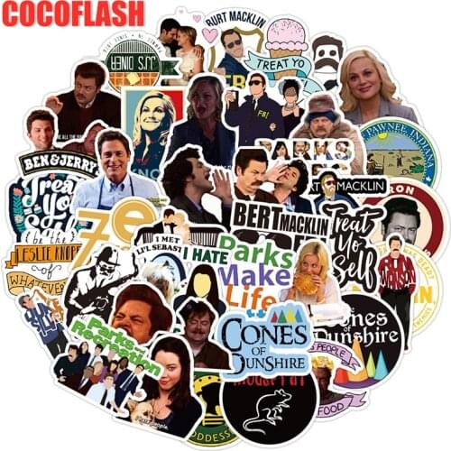 10/50Pcs/lot Parks And Recreation Comedy Sticker For Snowboard Luggage Fridge Laptop For Phone Case Suitcase Wall Toys Clothes