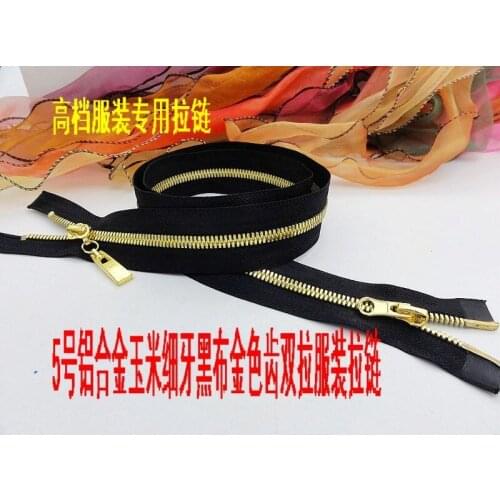 Double sliders reversible two pullers 5# metal zipper open-end 85cm 100cm 2pcs for bags jacket garment shoes polishing